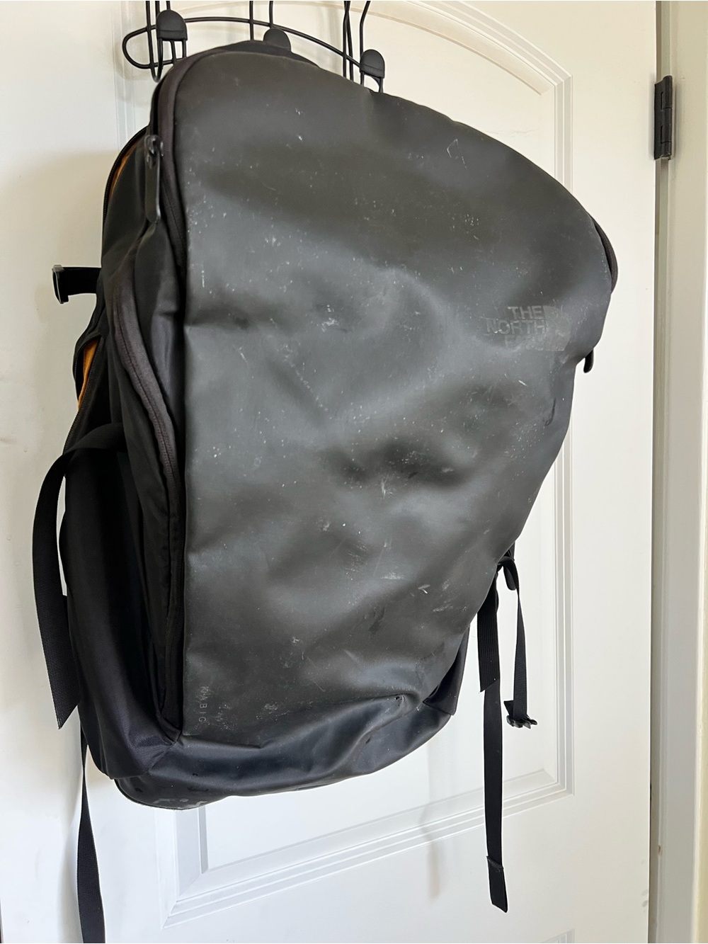 The North Face kabig Black Backpack with Subtle Yellow Trim
